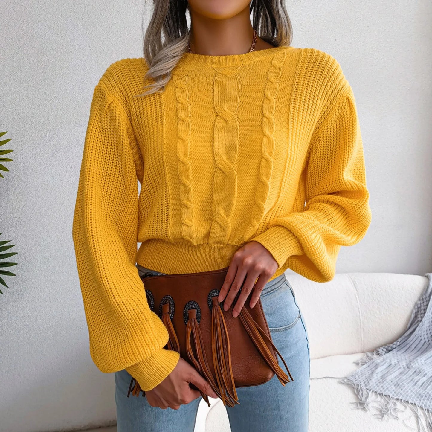 FashionSierra - Sleeve Knitted Plus Size Autumn Winter Women's 2025 Fashion Sweater