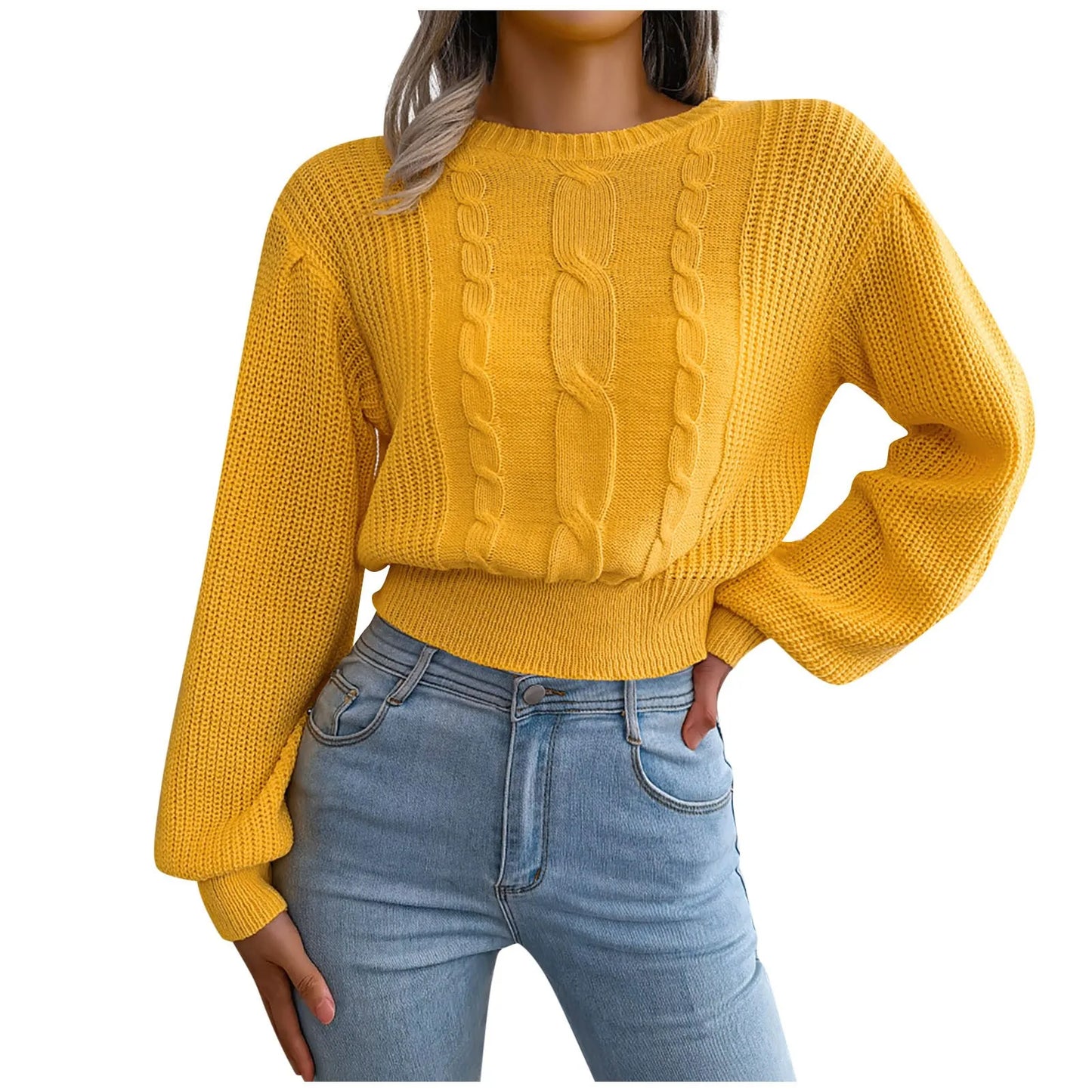FashionSierra - Sleeve Knitted Plus Size Autumn Winter Women's 2025 Fashion Sweater