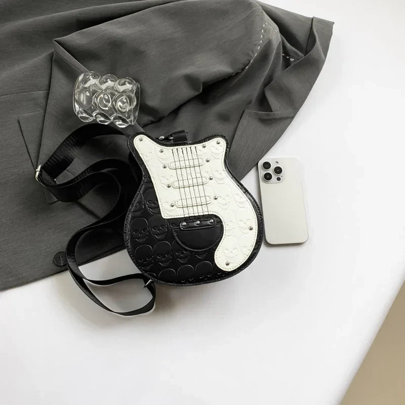 Guitar Shape 2025 Trend Halloween Party Gothic Crossbody Sling Shoulder Bag