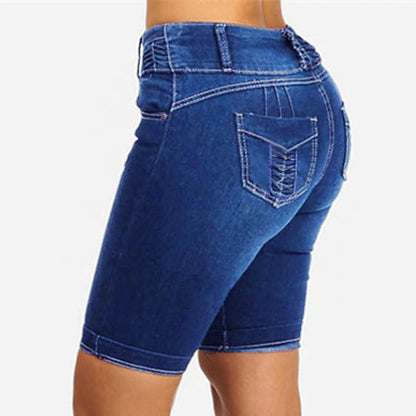 Women's Denim Shorts 2025 New Summer Waist Casual Chic Skinny Shorts
