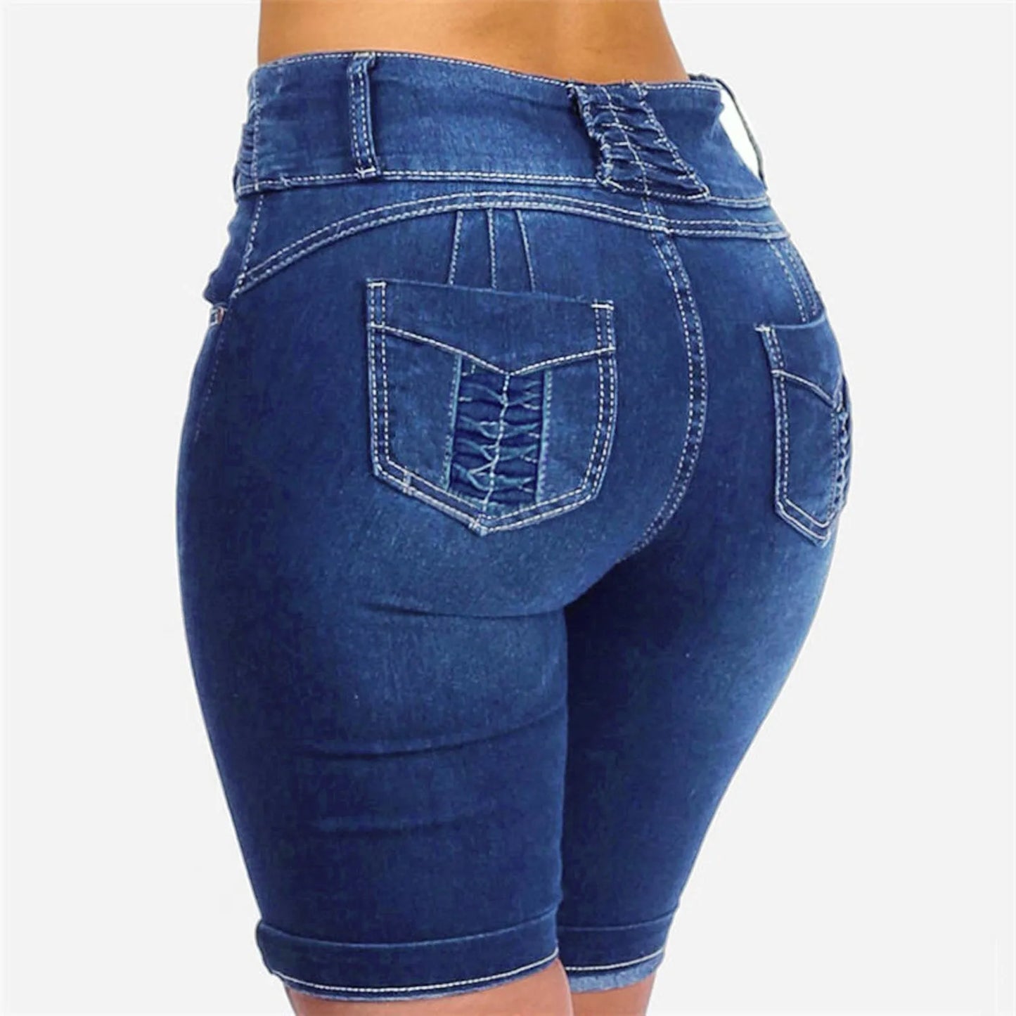 Women's Denim Shorts 2025 New Summer Waist Casual Chic Skinny Shorts