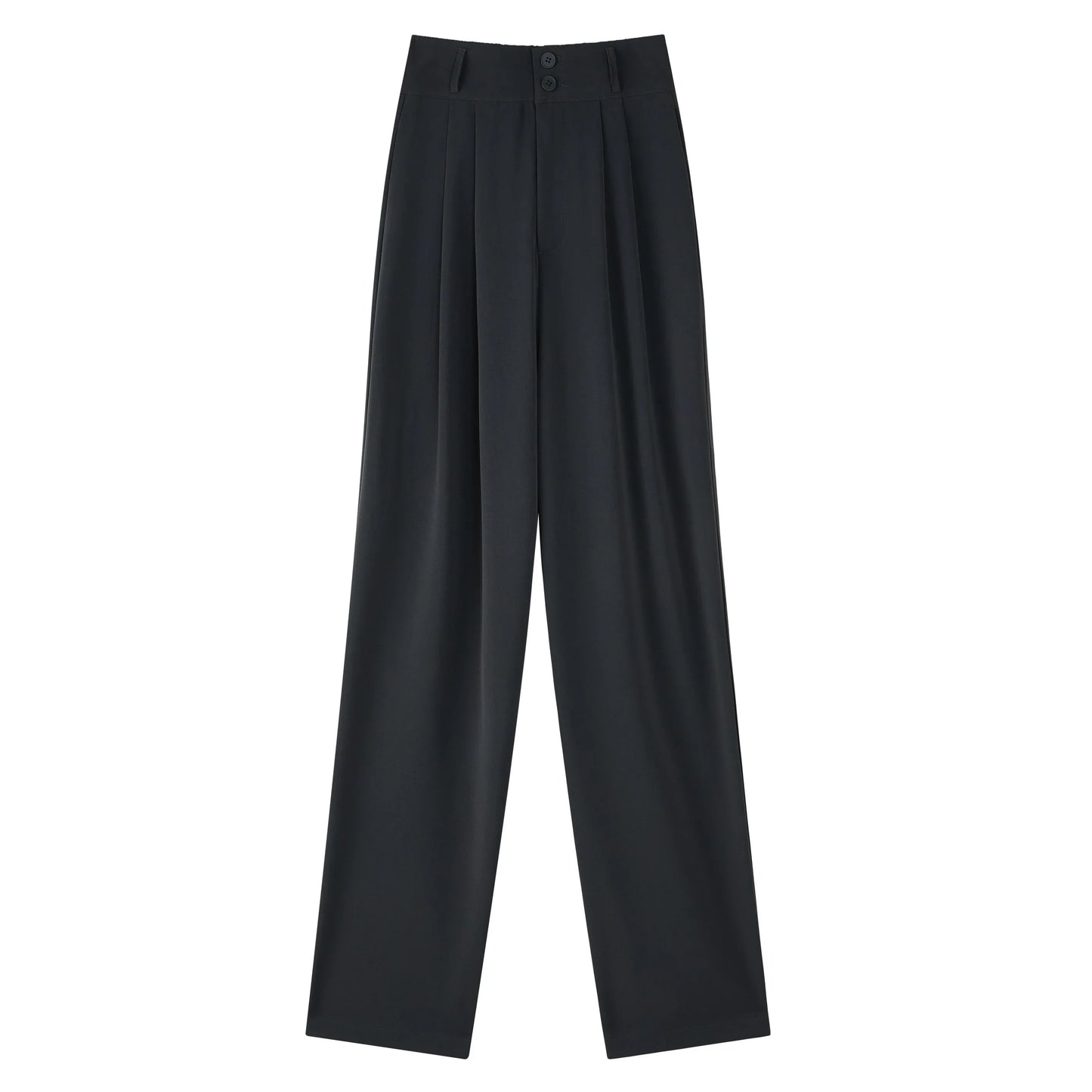 High Waisted Pants For Women 2025 New Fashion Button Up Wide Leg Office Ladies Pants