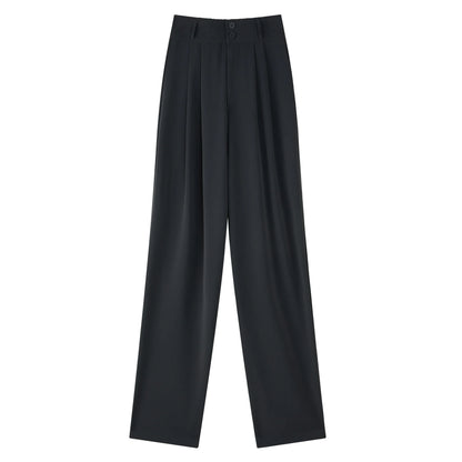 High Waisted Pants For Women 2025 New Fashion Button Up Wide Leg Office Ladies Pants