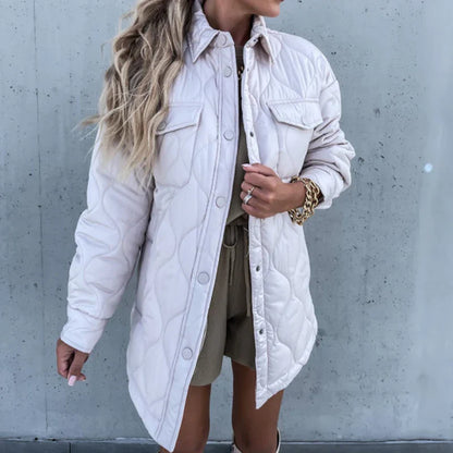 Pocket Casual Cotton Coats Woman Jackets 2025 New Loose Buttoned Thick Parkas Coat