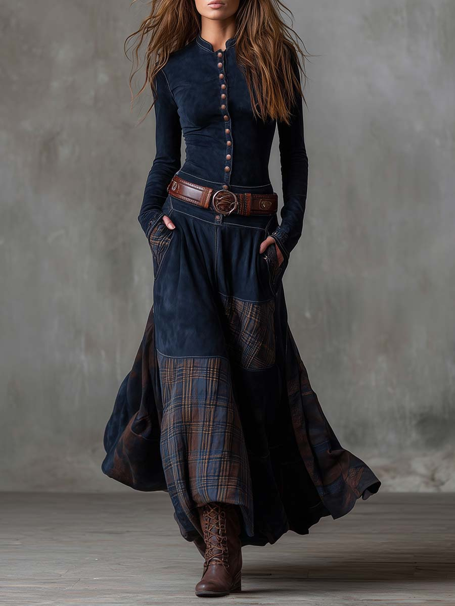 Michelle | Belted Suede Dress