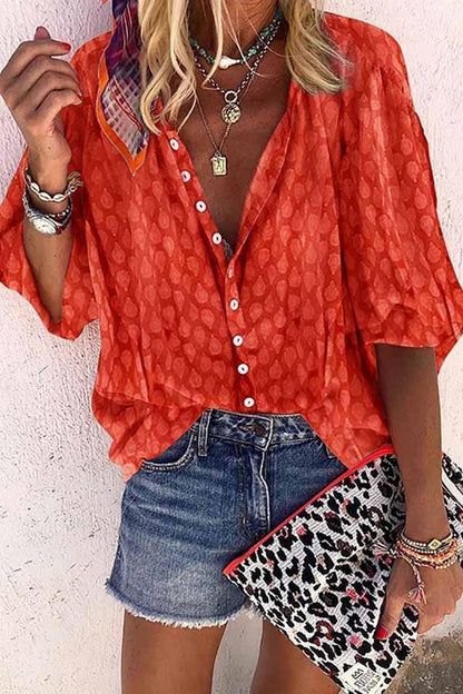 Solid Color Button Loose Shirt(3 Colors)