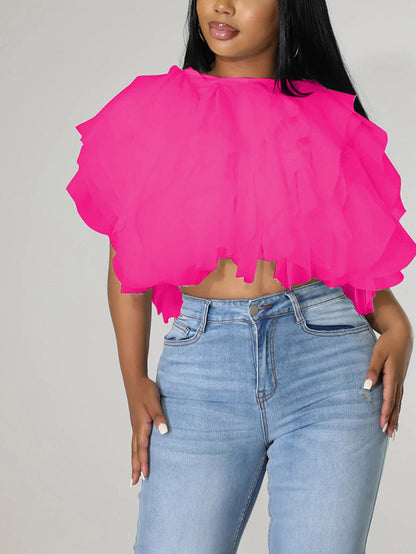 Sleeveless Tulle Tops