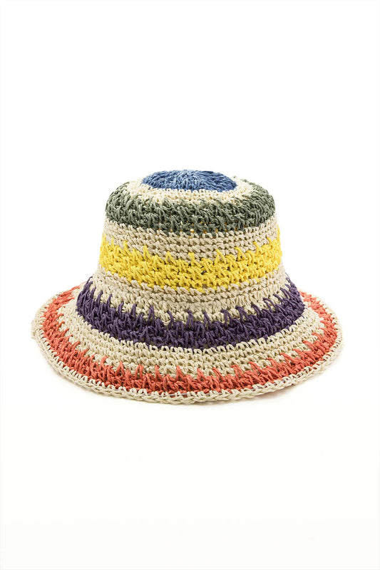 Zapla Color Block Knit Bucket Hat