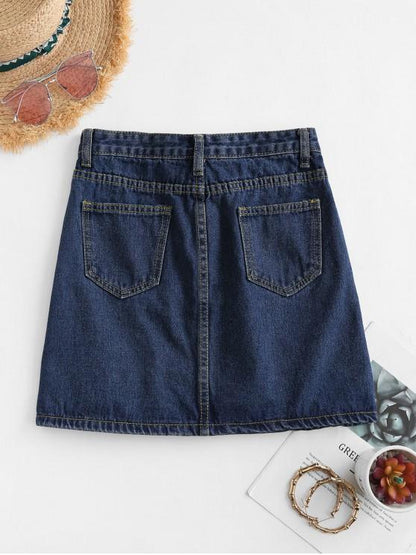 A Line Denim Skirt for Women
