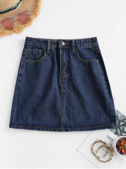 A Line Denim Skirt for Women