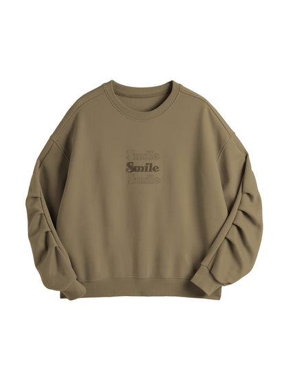 Smile Print Pull Over Oversized Hoodie