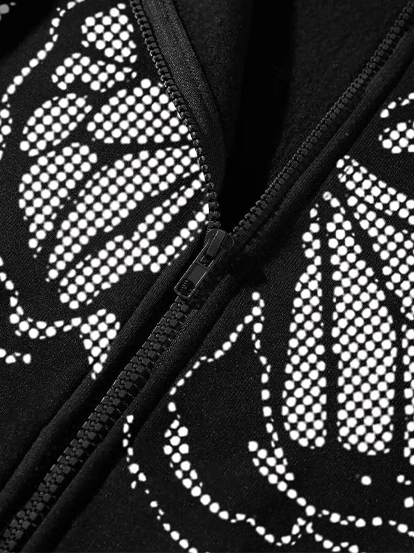 Butterfly Pixel Print Oversized Hoodie