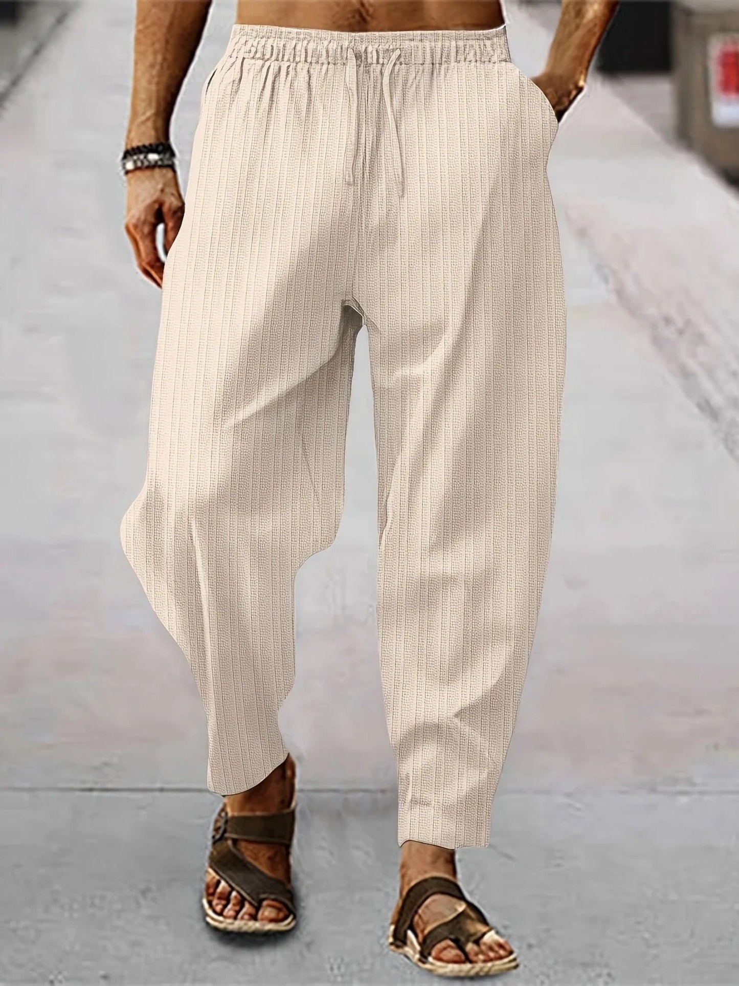 Ulric - Striped Linen Trousers - Chic - Lightweight - Great for Casual Days