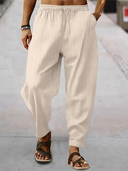 Ulric - Striped Linen Trousers - Chic - Lightweight - Great for Casual Days