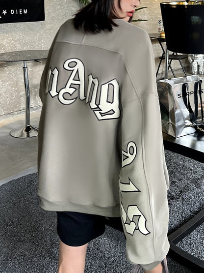 Street Letter Print Oversized Sweatshirt