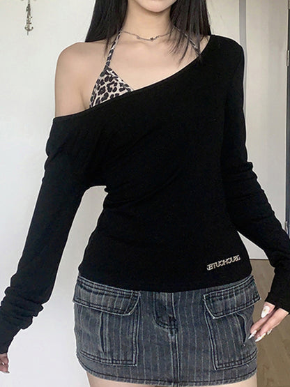 Leopard Print V Neck Long Sleeve Tee