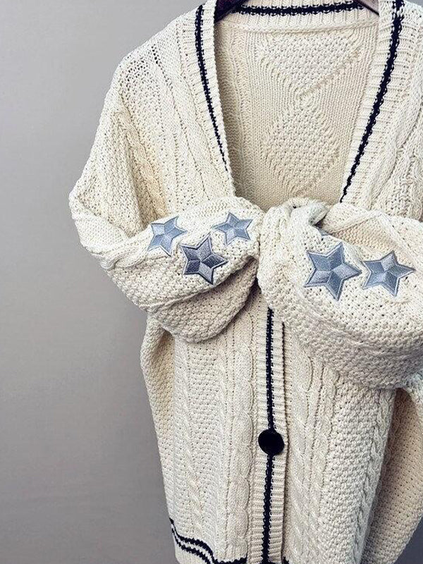 Bat Knitted Sweater Single Breasted Cardigan
