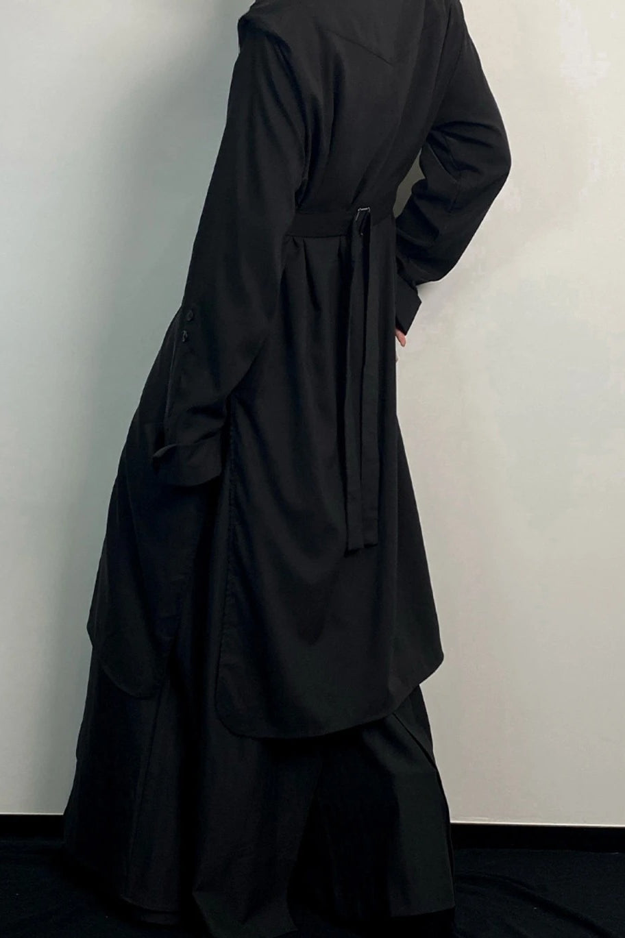 Gothic Asymmetric Hem Shirt Coat