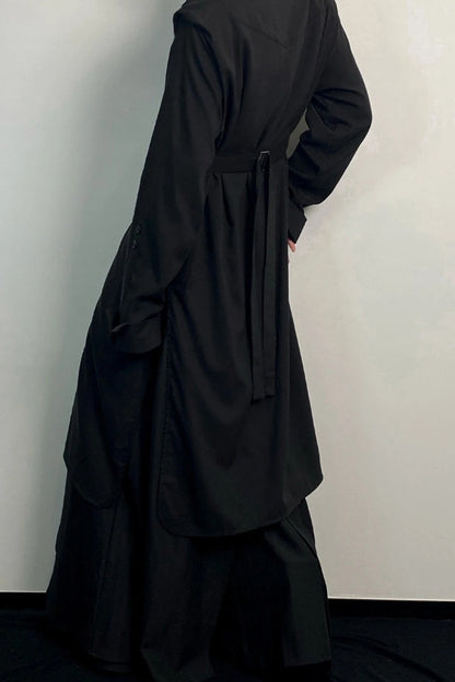 Gothic Asymmetric Hem Shirt Coat