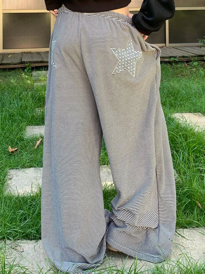 Stripe Star Print Sweatpants