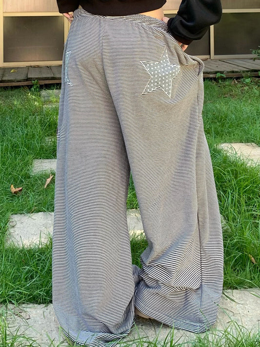 Stripe Star Print Sweatpants