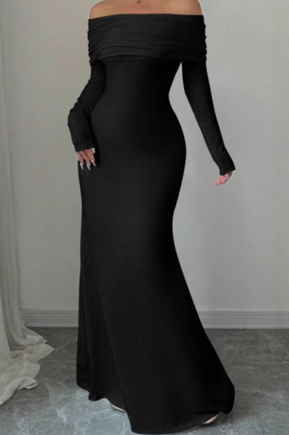 Off Shoulder Ruched Bodycon Formal Dress