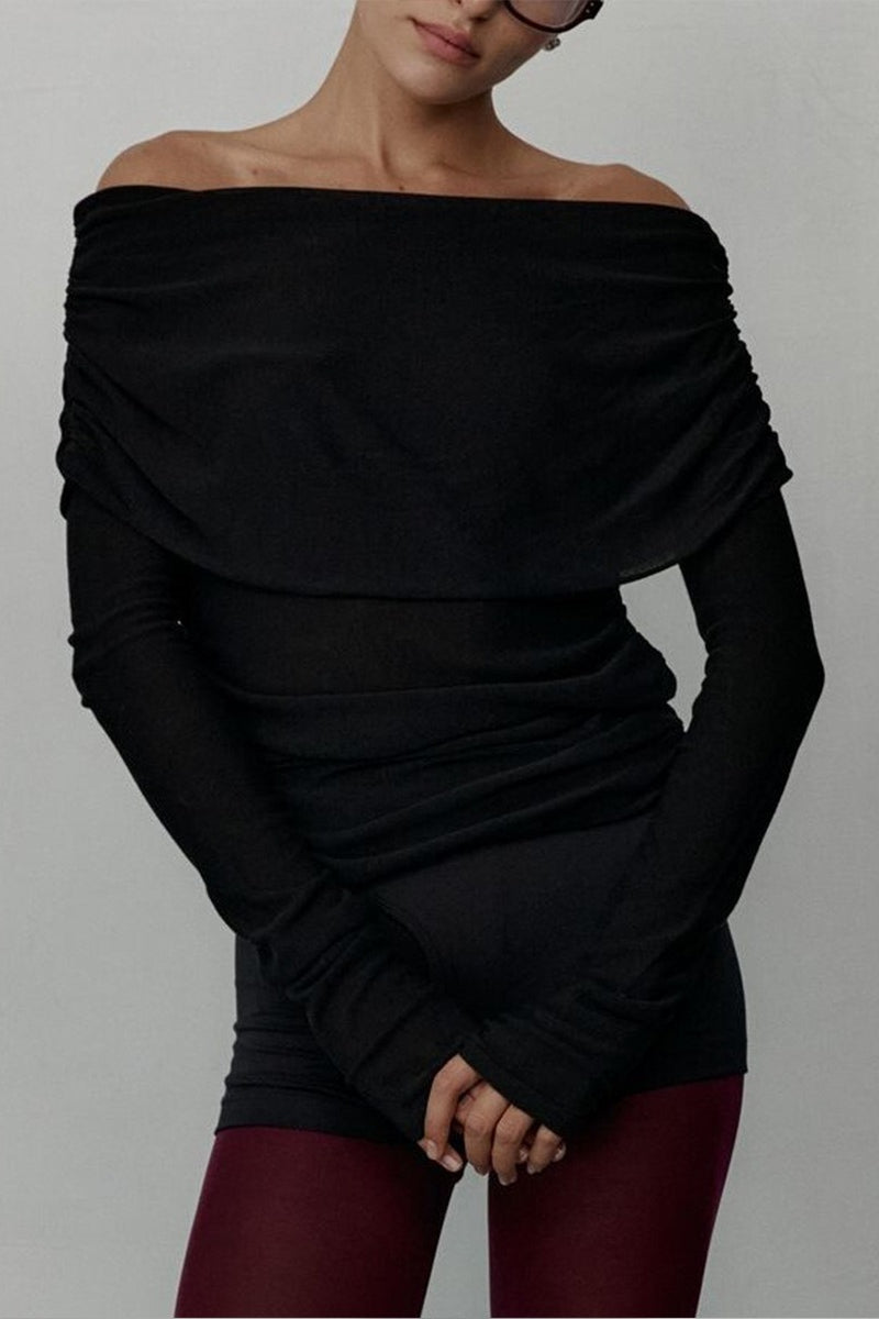 Sexy Off Shoulder Ribbed Sweater
