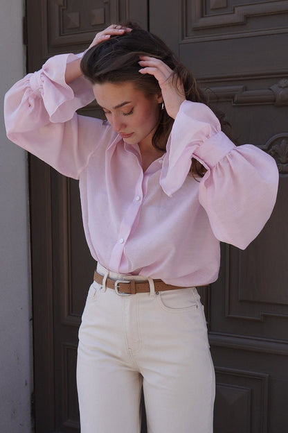 Tencel Loose Long-Sleeve Blouse