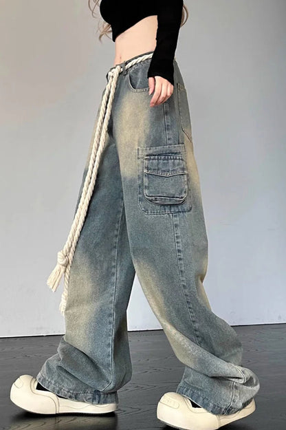 Streetwear Heart Patchwork Jeans