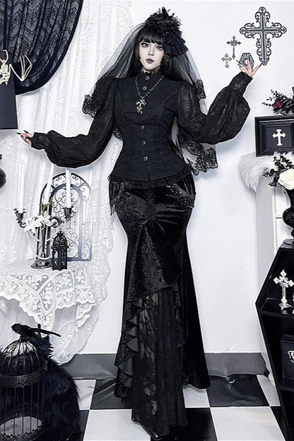 Gothic High Waist Irregular Skirt
