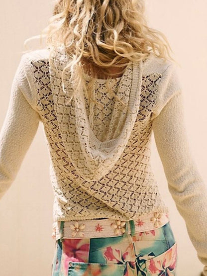 V-Neck Pocket Cutout Sweaters