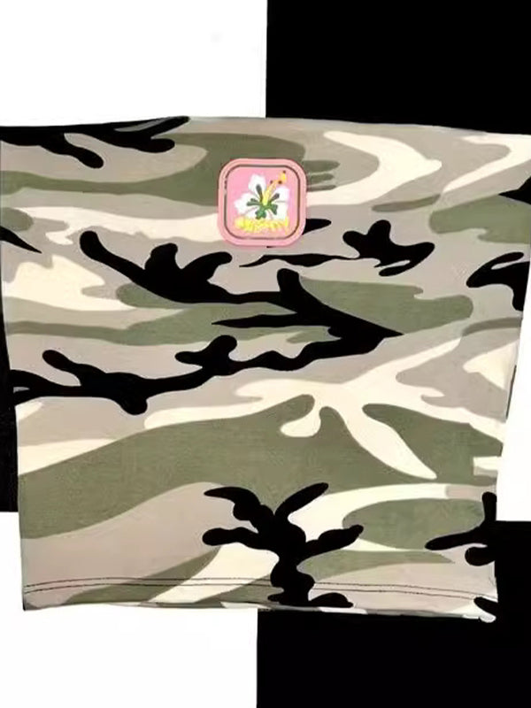 Camouflage Print Bandeau Top