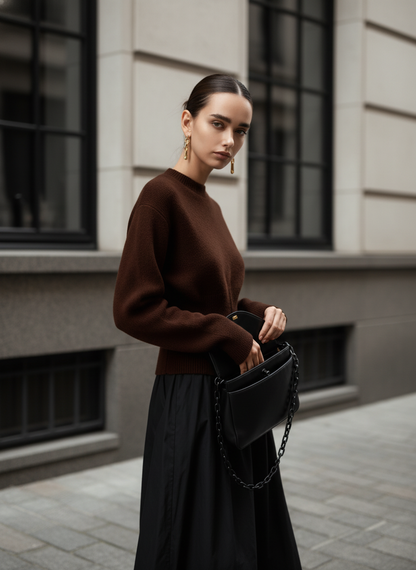 Half Zip Graceful Fuzzy Sweater