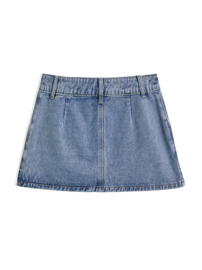 Vintage Blue Micro Denim Skirts