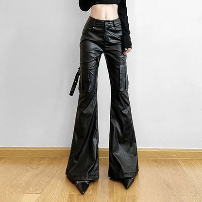 Cargo Waist Black Utility Pants