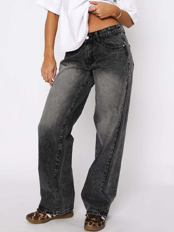 Versatile Simple Midriff Boyfriend Jeans