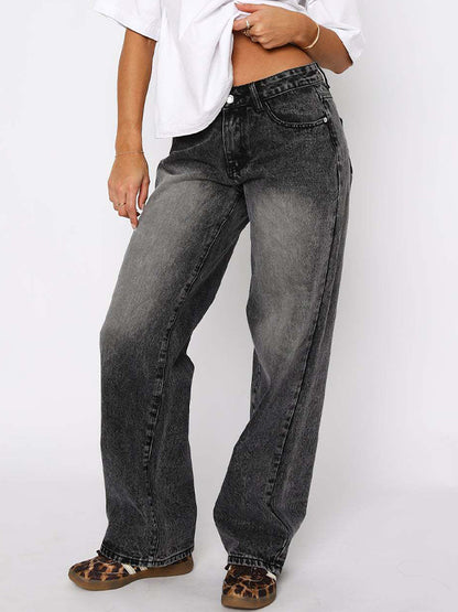 Versatile Simple Midriff Boyfriend Jeans