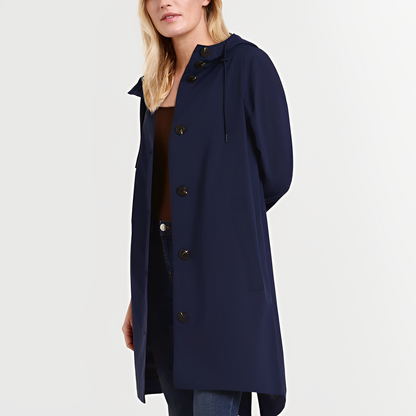 Chaqueta impermeable clásica con capucha para mujer | Ideal para actividades al aire libre