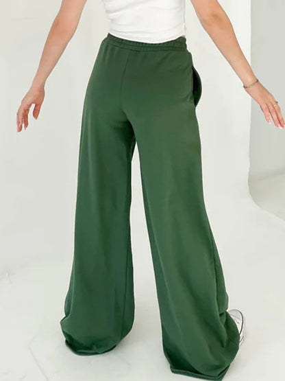Solid Color Rolled Sweatpants