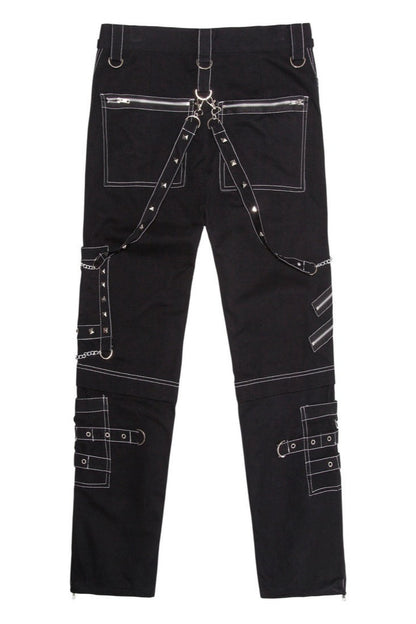 Gothic Punk Eyelet Harness Men's Cargo Pants