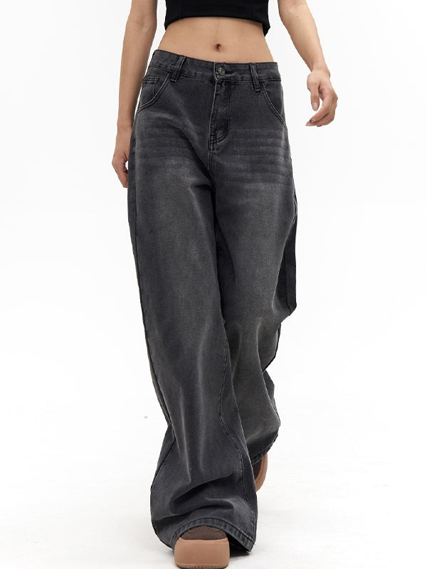 Retro Washed Distressed Boyfriend Jeans