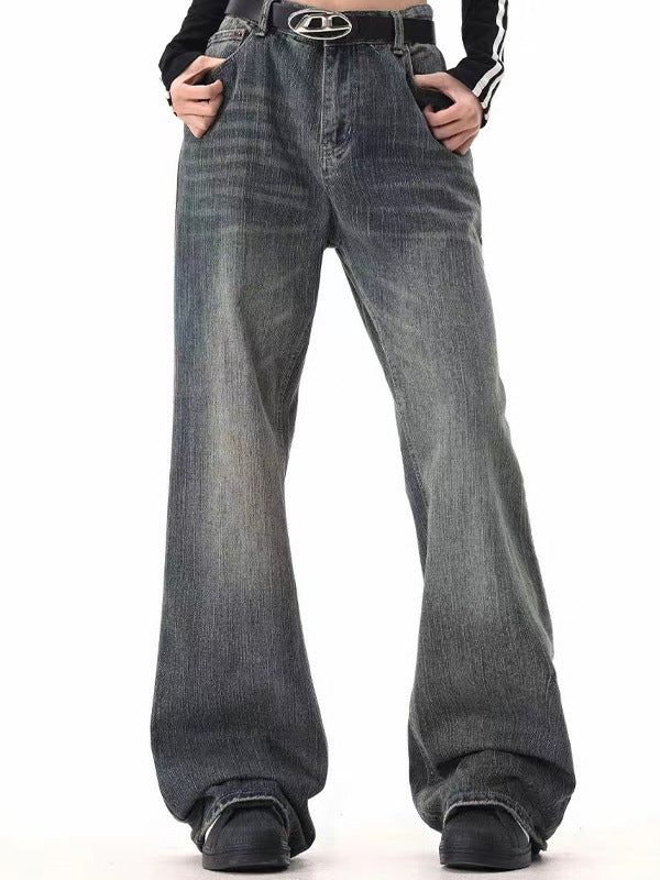Tide Wash Distressed Flare Jeans