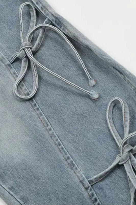 Vintage Bow Tie Baggy Denim Jeans
