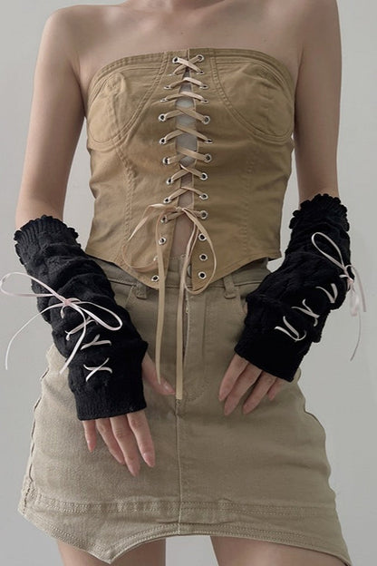 Y2K Japanese Cute JK Lolita Long Stacked Gloves