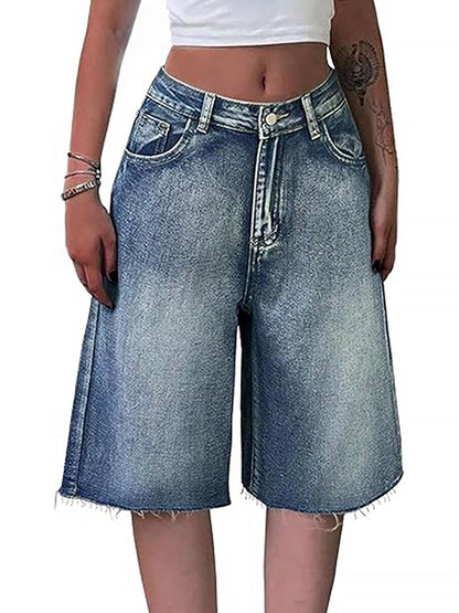 Y2K Vintage Slant Pocket Denim Shorts