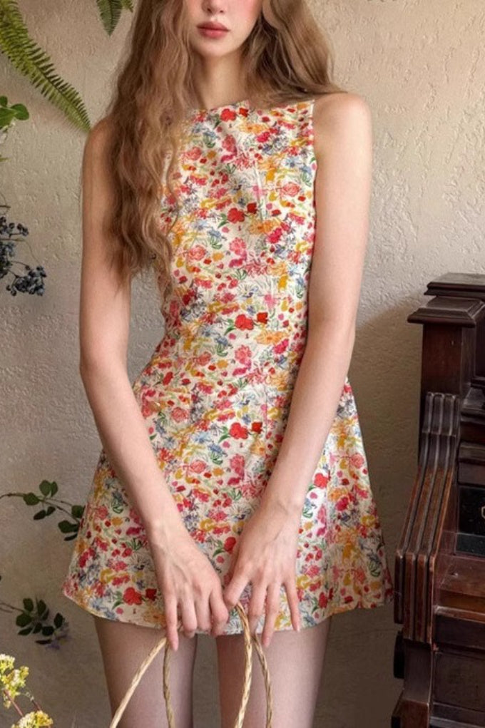 Crewneck Ruched Tank Mini Dress