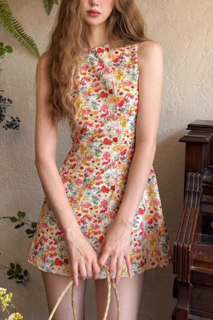 Crewneck Ruched Tank Mini Dress