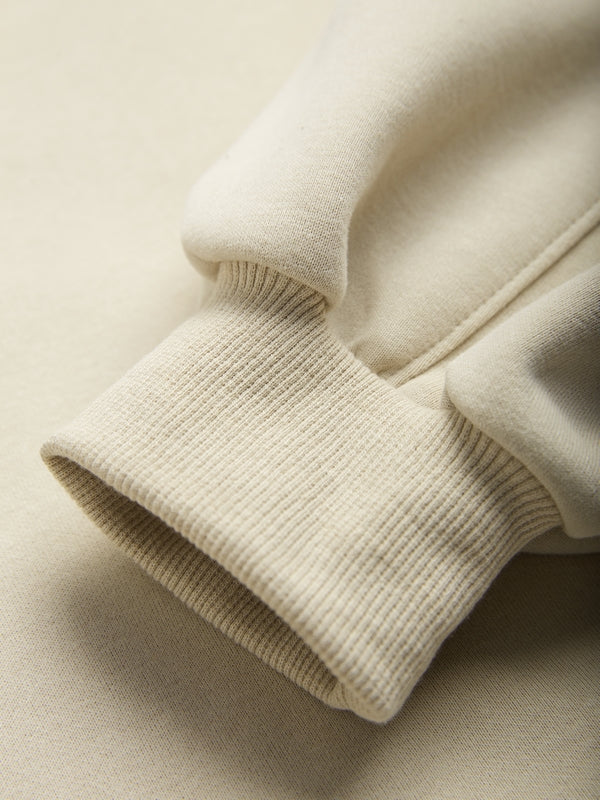Solid Color Label Embellished Oversized Hoodie