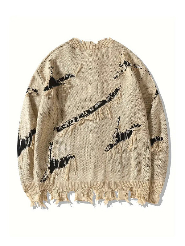 Oversized Sweater With Ripped Letters