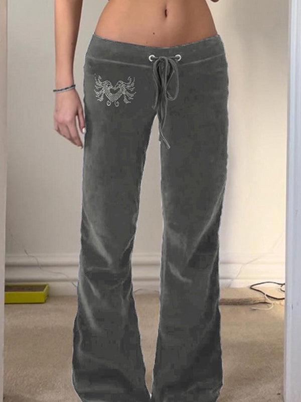 Vintage Print Straight Leg Pants